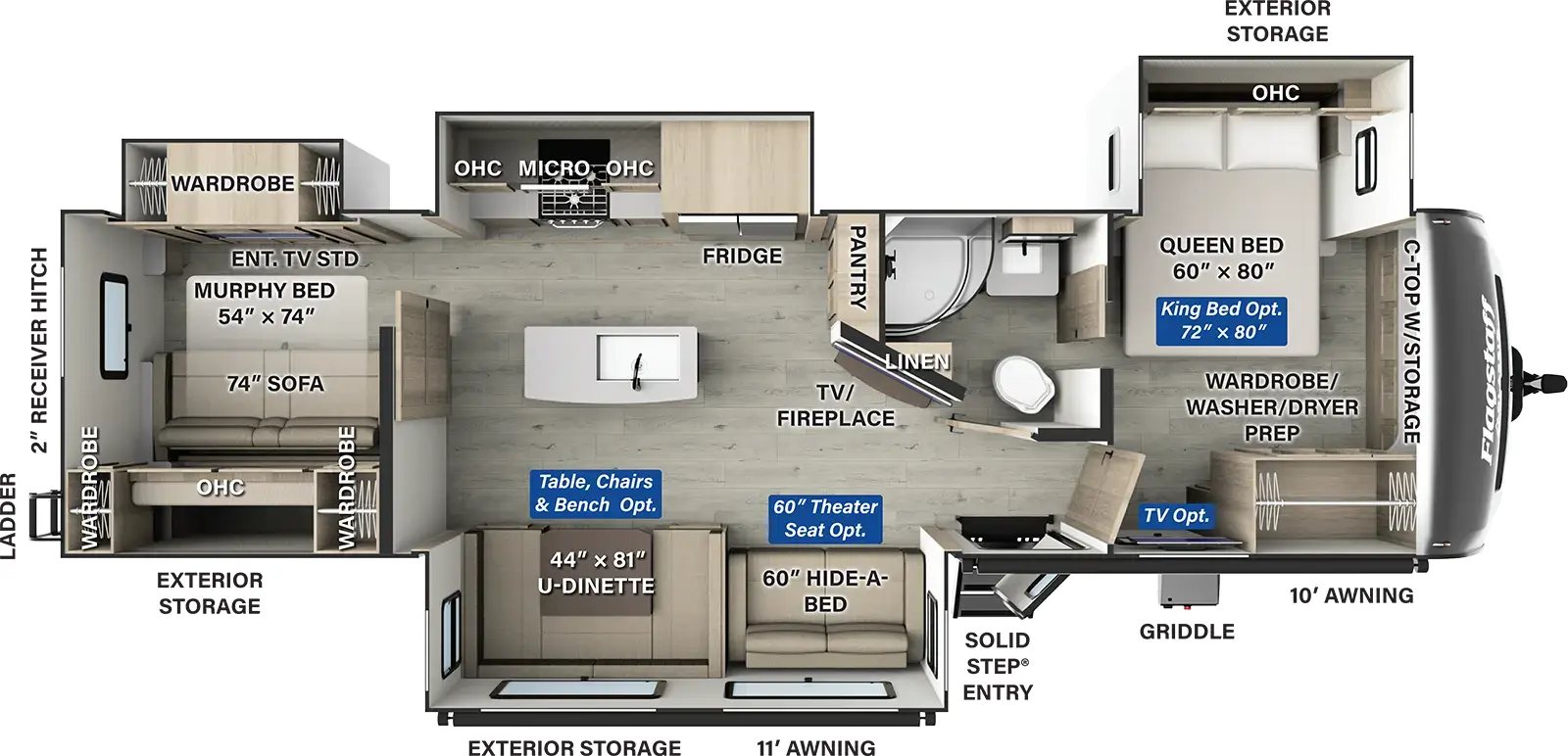 Flagstaff Classic Travel Trailers 832DBS Floorplan